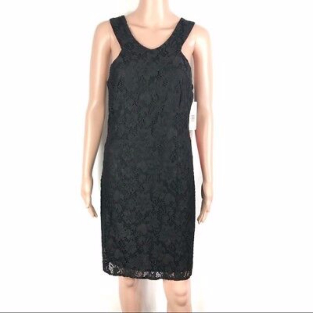 Laundry By Design, Black Lace Shift Dress